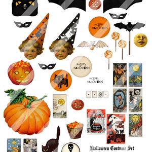 Esclusivo Magic Pug Halloween Ornies Set Chenille Ornaments set di fogli di collage digitale facce accessori scope pipistrelli divertenti ornies artigianali per bambini immagine 4