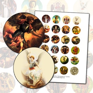 Saint Michael Archangel Collage Sheet: Religious Images (Digital Download)