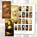 Leonardo Da Vinci domino digital collage sheet 1x2" 25mm x 50mm Renaissance master artist