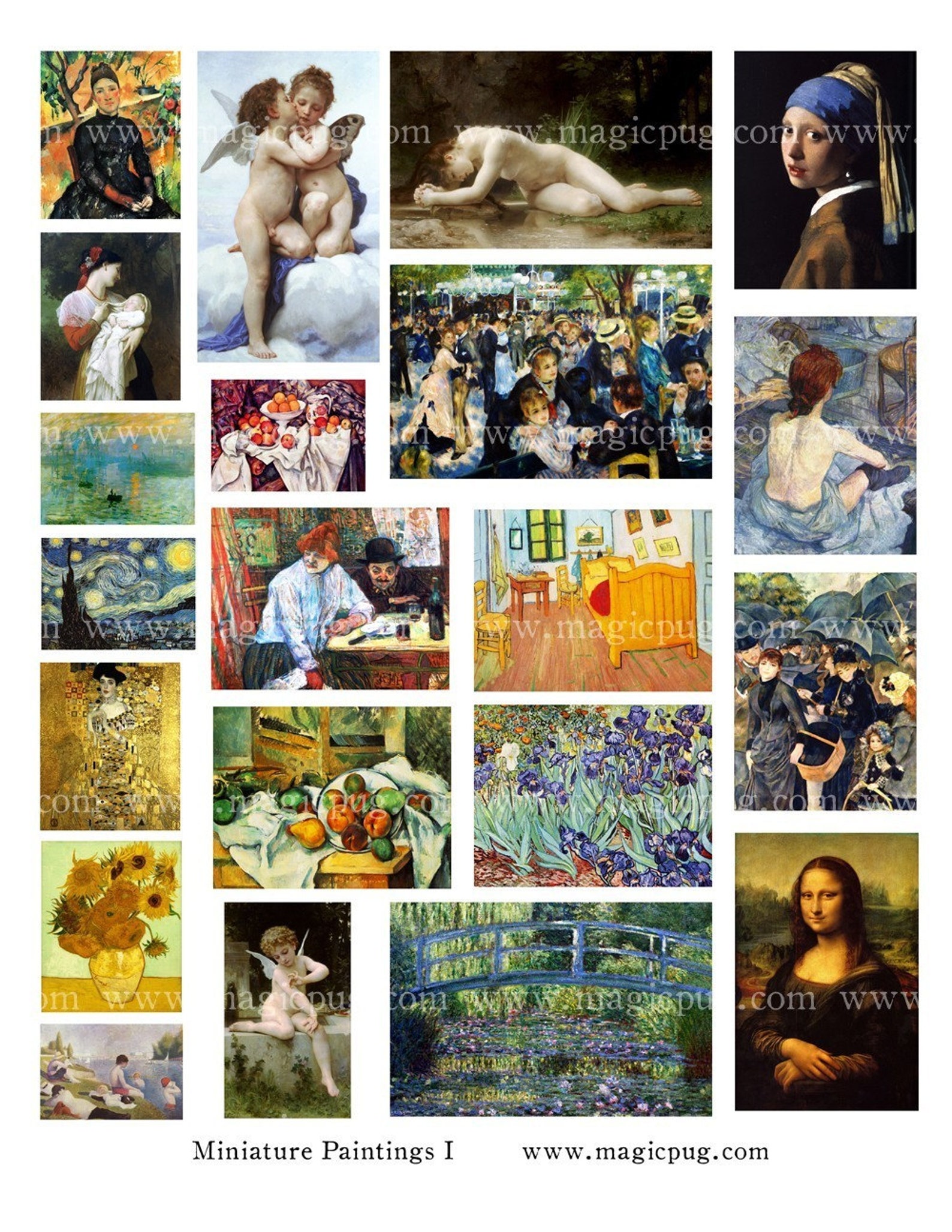 Miniature Dollhouse Paintings Great Masterpieces of Art Etsy