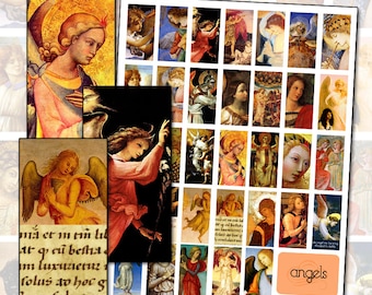Angel Art Digital Collage Sheet: Domino Size 1x2 in (Digital Download)