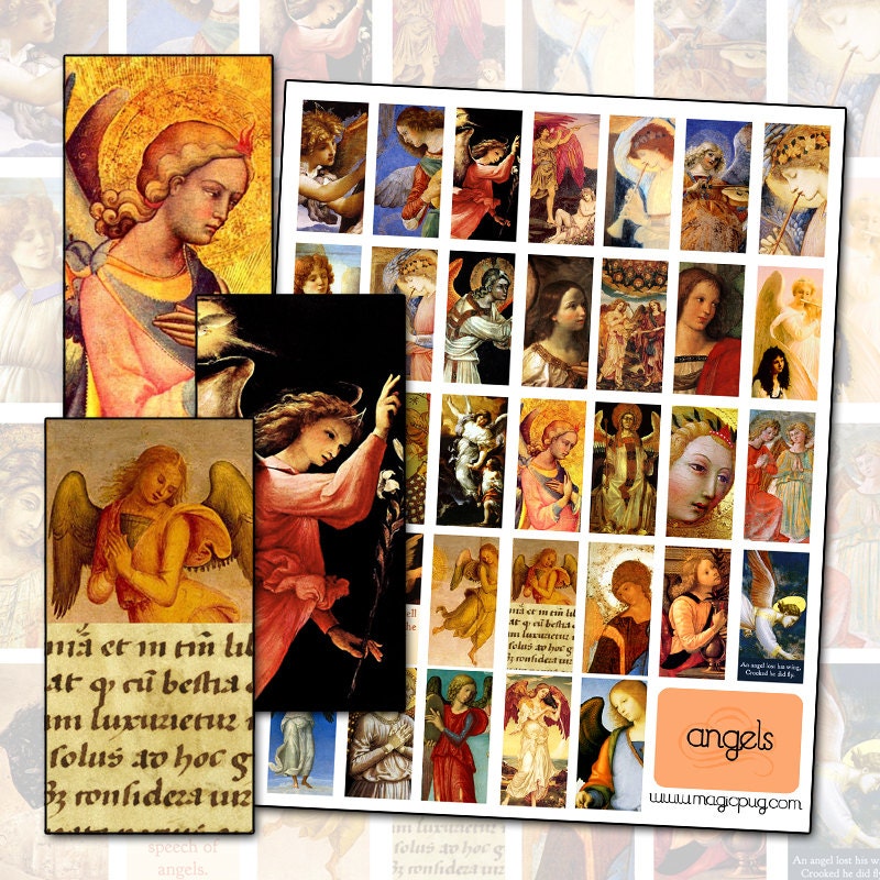 Angel Art Digital Collage Sheet: Domino Size 1x2 in (digital Download ...