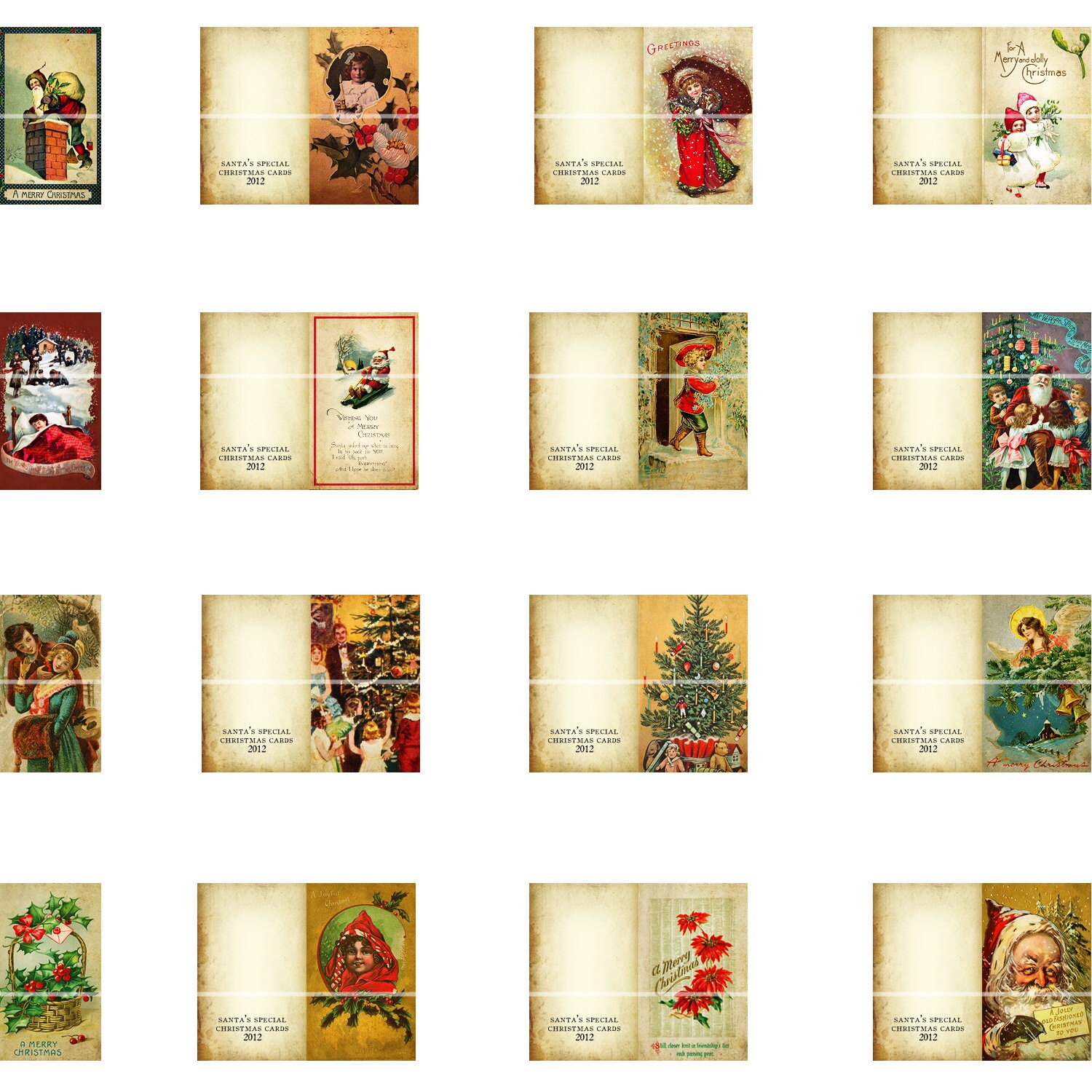 CDHM 1:12 DOLLSHOUSE  Mini Fun Victorian Santa Christmas  Cards 