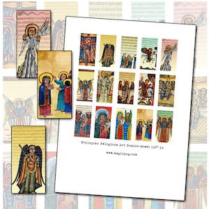 Ethiopian Religious Art Domino Digital Collage Sheet 1x2 Inch 25mm X ...