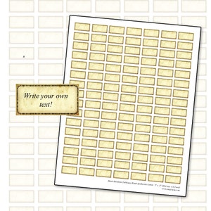 Miniature Dollhouse Antique Blank Labels: Apothecary Kitchen (PDF)