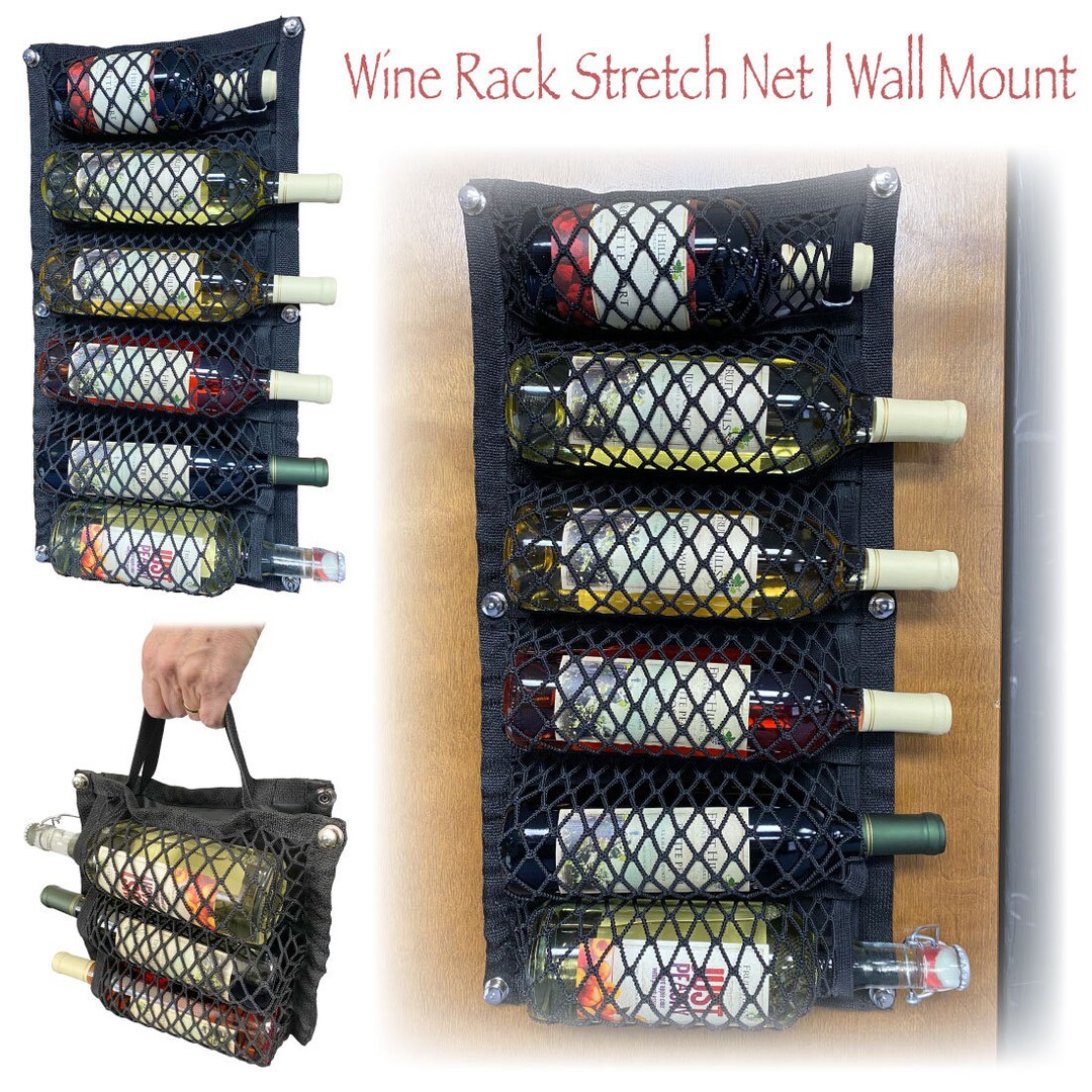 Wine Rack Stretch Net | Wall Mount - Etsy