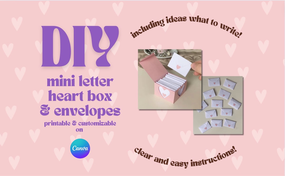 DIY EASY and CUTE Mini Heart Box With Heart Envelopes for