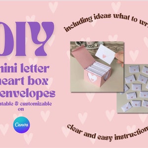 DIY FÁCIL y LINDA mini caja de corazón con sobres de corazón para pareja - regalo de San Valentín - ¡con instrucciones e ideas sobre qué escribir!