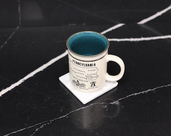 Carrara White Marble Coaster Set of 4, Natural Stone Coasters, Housewarming Gift, Table Decor