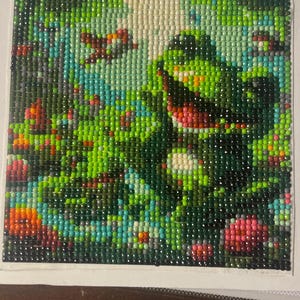 Happy frog completed diamond art