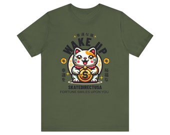 Camiseta de manga corta unisex Lucky Cat de SkateDirectUSA.