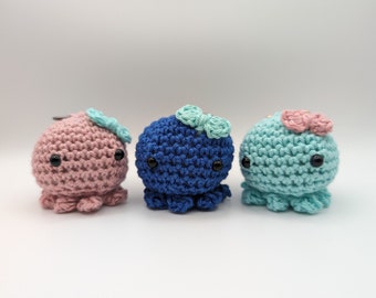 Llavero Pulpo, Clip Mochila - Amigurumi, Ganchillo