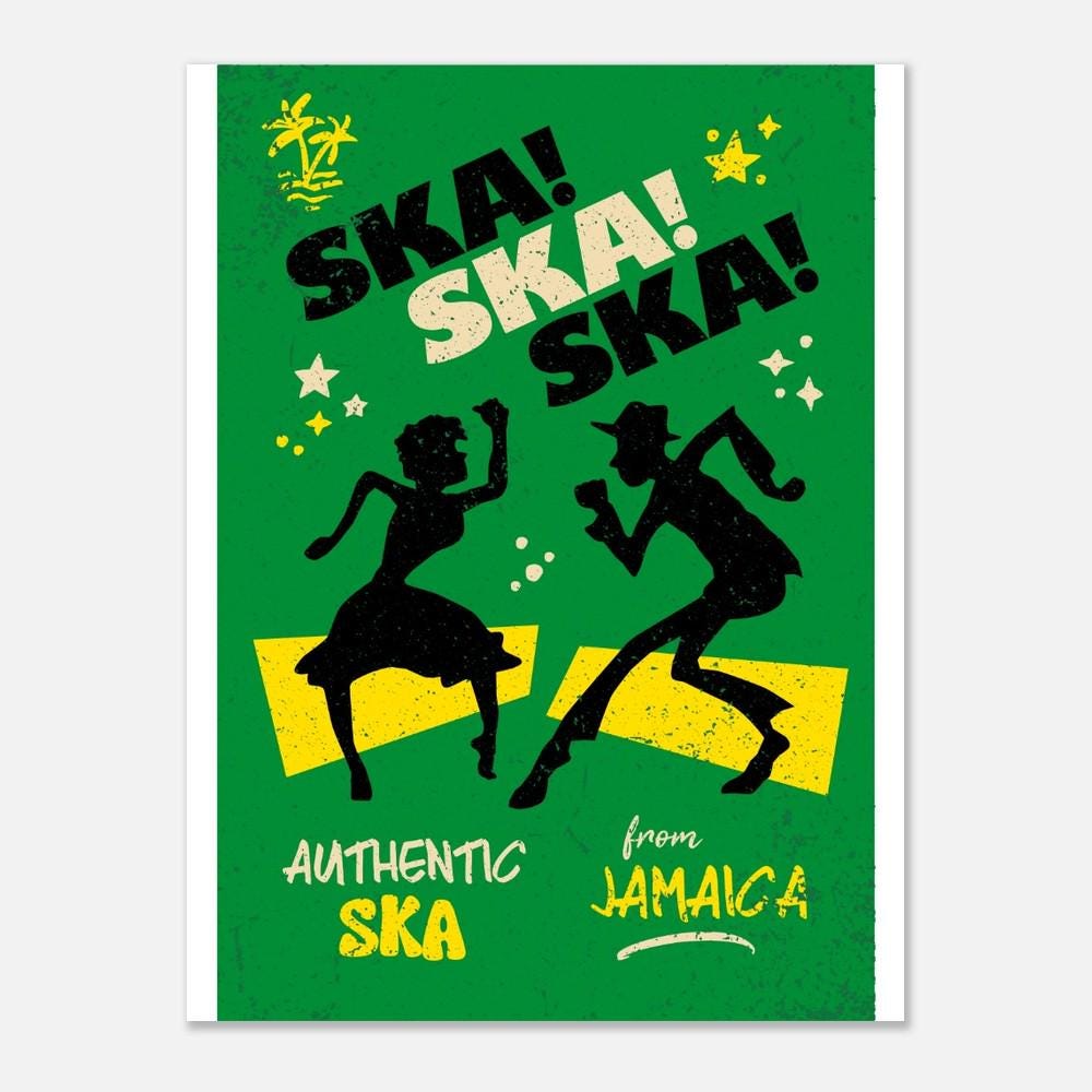 Jamaican SKA Poster: Retro Vintage Style Art - Etsy