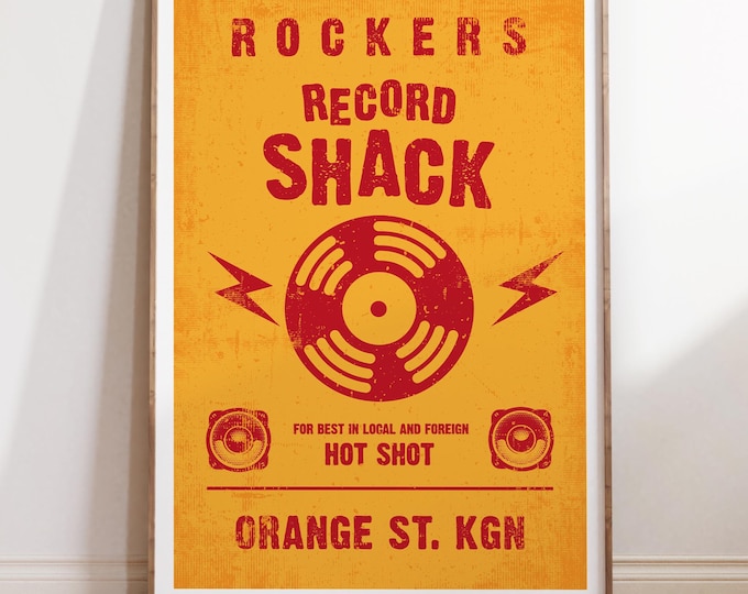 Rockers Record Shack Art Print - Celebrate Kingston Jamaica's Reggae Culture - Fine Art Poster