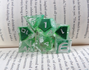 7pc dice set - handmade dice - dnd - TTRPG dice - Sharp edge dice - Shiny/Matte Dice - DND gifts - Polyhedral Dice - Large numbered die