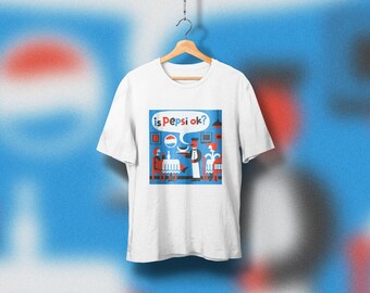 Is Pepsi ok? / Graphic Tees / Minimal Retro Design / Vintage Funny Illustration T-shirt / Casual Comfort Colors / Unisex Men Women Gift