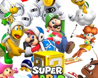 Super Mario in Digital design - file for sublimation - Instant Digital PNG clipart Cartoon PNG Birthday Day