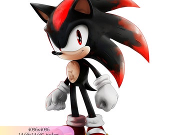 Sonic Shadow Birthday  - 300 DPI, High-Resolution, Transparent Background, Digital Download