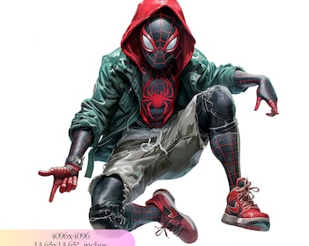 Miles Morales, spider man png, watercolor, graffiti, Boys shirt, sublimation