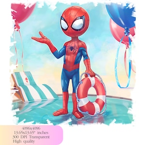 Spidey Clipart Bundle, Spidey and his Amazing Friends PNG, Spidey Watercolor, Superhero PNG, Spiderman Png, Spiderman Clipart
