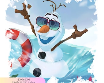 Frozen Olaf Pool Party clipart, Frozen PNG, Olaf Summer Png Characters, Instant download