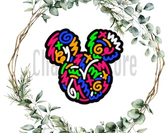 Cabeza de Mickey Mouse Svg, Mickey Mouse Svg, Png para Cricut, Silueta, Trazador de corte, Mouse Svg, Cara, Descarga digital, Happy Mickey