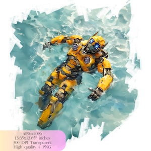 Bumblebee png pool party clipart, Bumblebee , Bumblebee, clip art, transformers, superhero, robot png, summer, yellow Robot