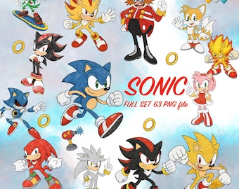 Watercolor Sonic Png file  - 300 DPI, High-Resolution, Transparent Background, Digital Download