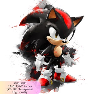 Sonic Shadow Birthday  - 300 DPI, High-Resolution, Transparent Background, Digital Download