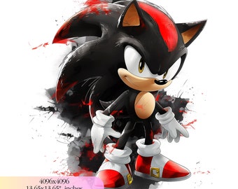 Sonic Shadow Birthday  - 300 DPI, High-Resolution, Transparent Background, Digital Download