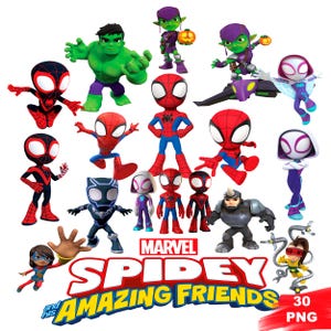 Spidey Clipart Bundle, Spidey and his Amazing Friends PNG, Superhero PNG, Spiderman Png, Spiderman Clipart