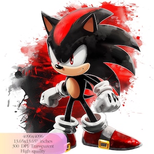 Sonic Shadow Birthday  - 300 DPI, High-Resolution, Transparent Background, Digital Download
