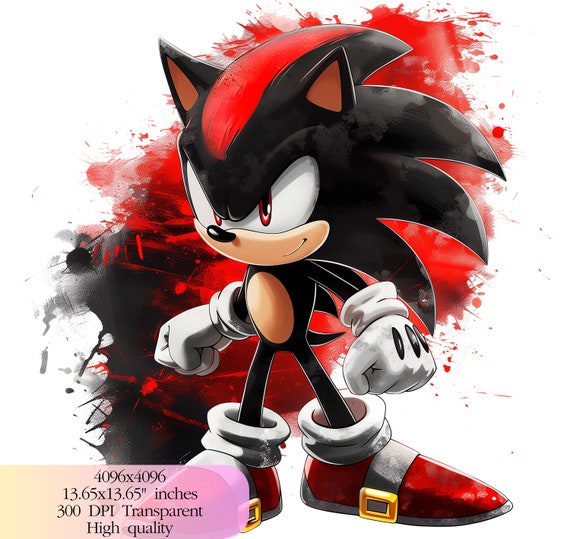 Sonic Shadow Birthday  - 300 DPI, High-Resolution, Transparent Background, Digital Download