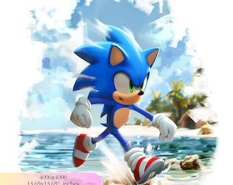 Sonic Pool Party Birthday  - 300 DPI, High-Resolution, Transparent Background, Digital Download