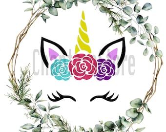 Unicorn Svg, Unicorn Face Svg, Unicorn Birthday Svg, Unicorn Png, Cut Unicorn Svg, Cute Unicorn Face Svg, Unicorn Cut File For Cricut