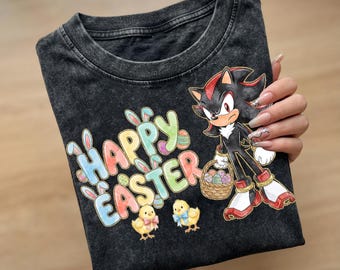 Watercolor Shadow Sonic Happy Easter Png file  - 300 DPI, High-Resolution, Transparent Background, Digital Download