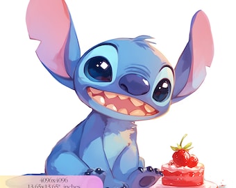 Watercolor Stitch Birthday Clipart Set - 300 DPI, High-Resolution, Transparent Background, Digital Download