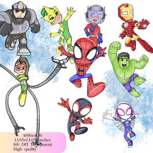 Spidey-clipartbundel, Spidey en zijn geweldige vrienden PNG, Spidey-aquarel, superheld-png, Spider-Man-png, Spider-Man-clipart