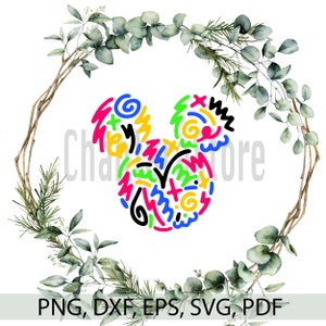 Mickey Mouse Head Svg, Mickey Mouse Svg, Png for Cricut, Silhouette, Cutting Plotter, Mouse Svg, Face, Digital Download, Happy Mickey