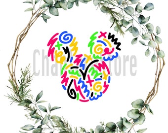 Cabeza de Mickey Mouse Svg, Mickey Mouse Svg, Png para Cricut, Silueta, Trazador de corte, Mouse Svg, Cara, Descarga digital, Happy Mickey