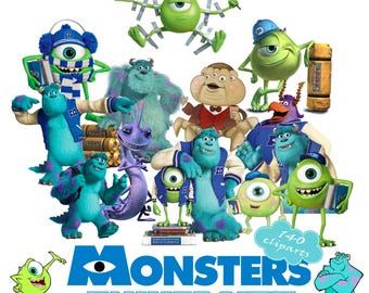 140 Monsters Inc clipart bundle, Monsters Clipart, Monsters Inc PNG Instant Download
