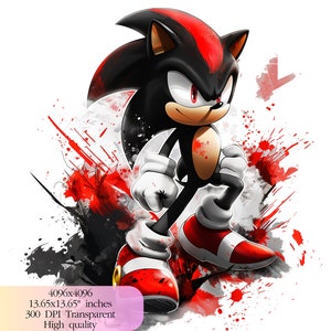 Sonic Shadow Birthday  - 300 DPI, High-Resolution, Transparent Background, Digital Download