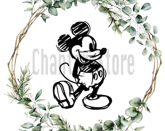 Mickey Mouse Svg, Mickey Mouse Svg, Png para Cricut, Silueta, Trazador de corte, Ratón Svg, Cara, Descarga Digital, Happy Mickey