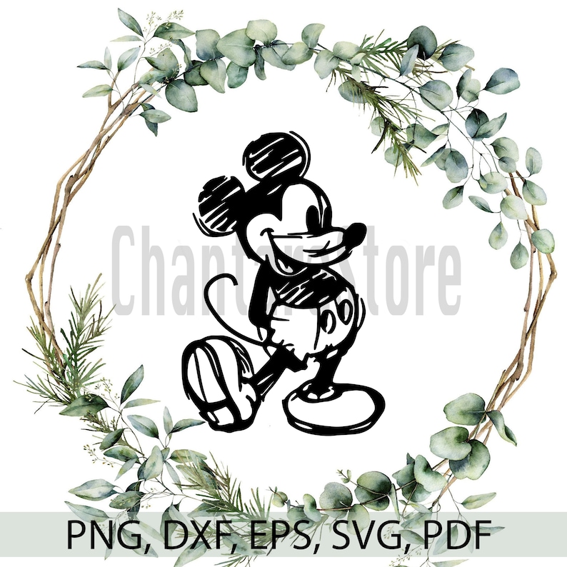 Musse Pigg Svg, Musse Pigg Svg, Png för Cricut, Silhuett, Skärplotter, Mus Svg, Ansikte, Digital Nedladdning, Glad Musse Pigg bild 1