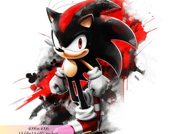 Sonic Shadow Birthday  - 300 DPI, High-Resolution, Transparent Background, Digital Download