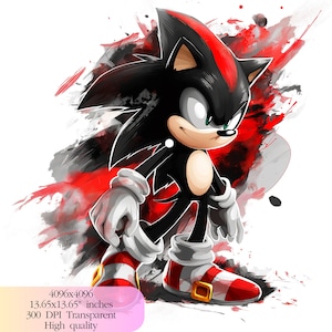 Sonic Shadow Birthday  - 300 DPI, High-Resolution, Transparent Background, Digital Download