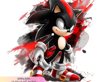 Sonic Shadow Birthday  - 300 DPI, High-Resolution, Transparent Background, Digital Download