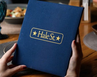 Personalized Fabric Menu Folder: A4 A5 Restaurant Menu Cover
