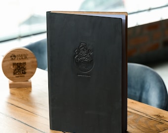 Menümappe aus geprägtem Leder, individueller Restaurant-Speisekarten-Cover