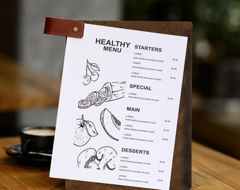 Engraved Wooden Menu Board: Coffee Shop Menu Holder